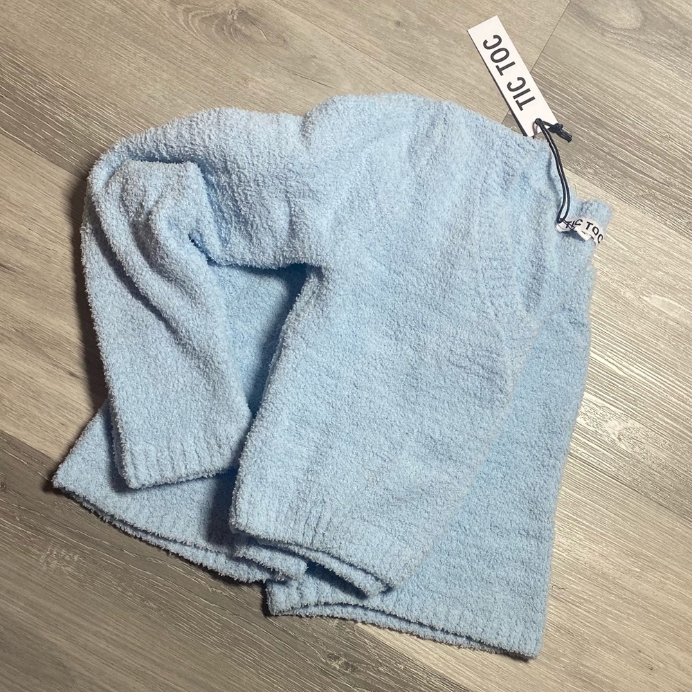 2 piece short v neck long sleeve teddy set
